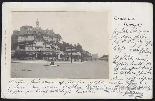 AK Gruss de Hambourg: ferry-boat, ALTONA-OTTENSEN 17.12.1901 vers BERLIN 18.12.01