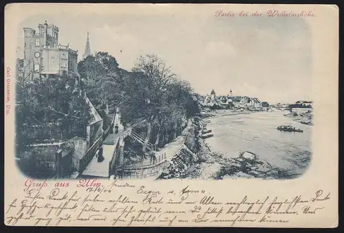 AK Gruss de Ulm: partie à la hauteur de Guillaume 17.6.1900 vers HEDERstadt 18.6.00