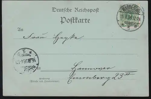 AK Gruss de Magdeburg: Krug, 15.8.1898 selon HANNOVER 16.8.98