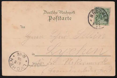 AK Gruse von der Brocken: Köhlerköte, 7.8.1896 selon LYCHEN 8.8.96