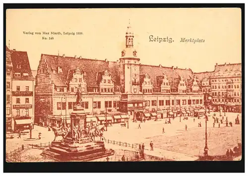 AK Leipzig: Marktplatz, um 1900, ungebraucht