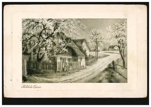 Künstler-AK Ostern Dorfidylle im Frühjahr, WIEN 98 - 5.4.1912 nach Innsbruck