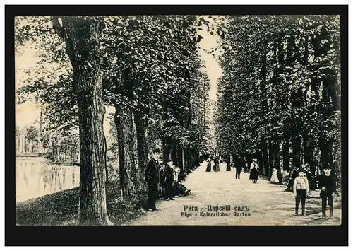 Riga: Jardin Impérial, Poste de campagne 31.1.1918 avec BS Landwehr-Inf.-Regt. 388