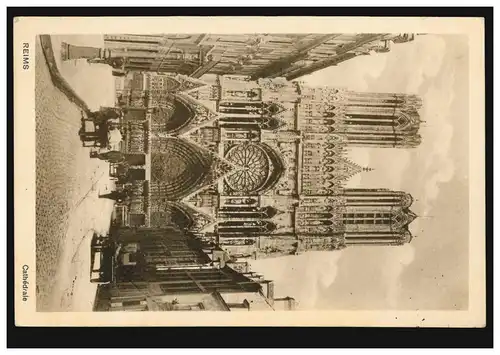 Frankreich Reims Cathedrale, Feldpost 5. Rheinisches Inf.-Regt. 65 - 4.10.1915