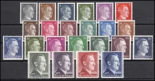 781-802 Dauerserie Hitler Satz 23 Werte komplett postfrisch **