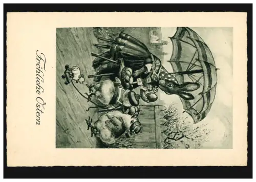 Künstler-AK Ostern Vermenschlichte Tiere beim Ostereierkauf, DÜSSELDORF 1933