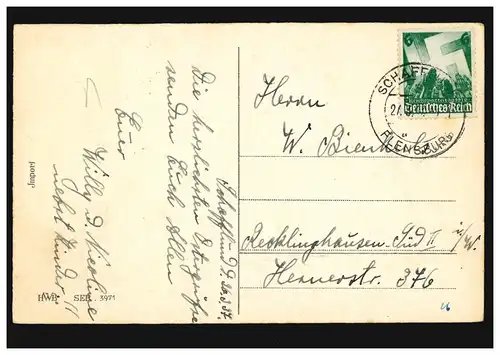 Artiste AK Pâques Les agneaux tirent des voitures enfant oeufs, FLAFFLUND / FLENSBURG 1937