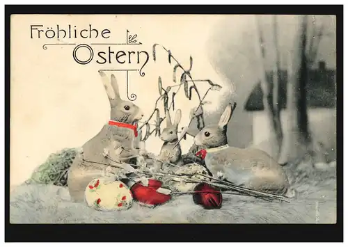 Künstler-AK Ostern Osterhasen, LUDWIGSHAFEN 30.3.07 nach Dörnbach / Rockenhausen