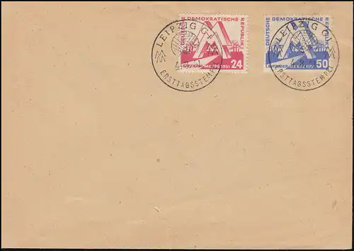 282-283 Leipziger Messe 1951 Blanko-FDC ESSt LEIPZIG Messe Fünfjahrplan 4.3.51