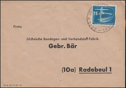 247 Wintersport 24 Pf als EF auf Brief SSt WEIMAR 700 Jahre 23.7.1950