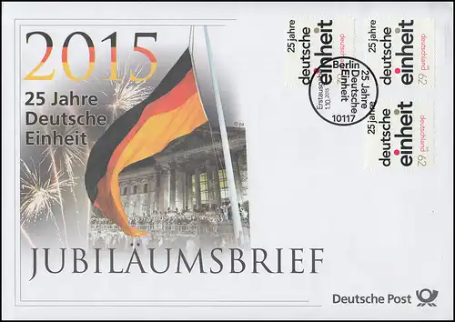 3182 Jubilé 25 ans Unité allemande 2015 - Lettre d'anniversaire