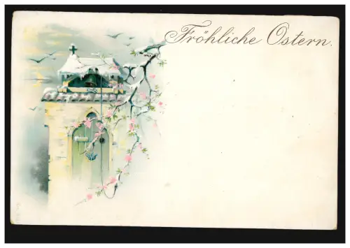 AK Artiste Pâques réveil Printemps Église de village dans la neige, vers 1920, inutilisé