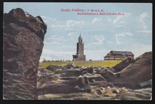 Landpost-Stempel Feldberg über KÖNIGSTEIN (TAUNUS) 16.7.1935 auf passender AK