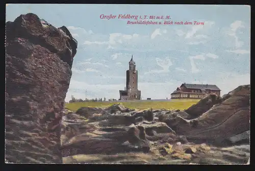 Templier de Landpost Feldberg sur KÖNIGSTEIN (TAUNUS) 16.7.1935 sur AK approprié