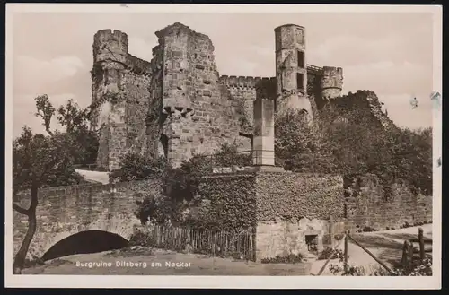 Le temple de Landpost Dilsberg sur NECKARGEMÜN SSt 29.5.1940 sur AK approprié