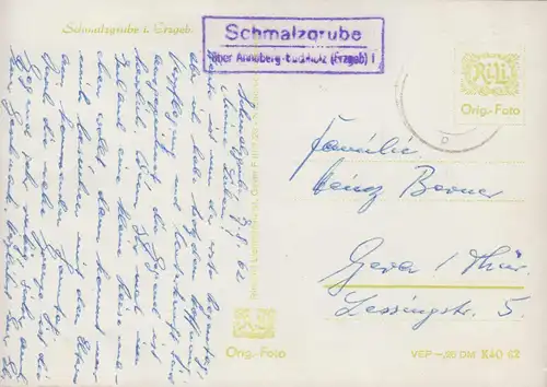 Temple de Landpost Schmalzgrube sur Annaberg-Buchholz (Montagnes d'Erz) sur AK vers 1962