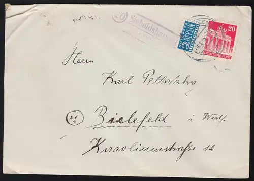 Landpost-Stempel Siebholdshausen über GÖTTINGEN 1949 auf Brief nach Bielefeld