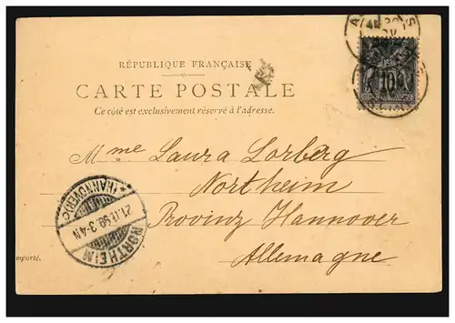 France Paris: Notre Dame face. 20.11.1899 vers NORTHEIM/HANNOVER 21.11.99