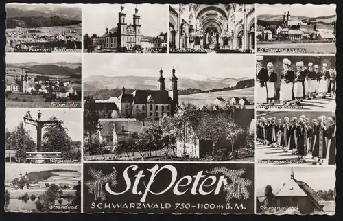 Temple de la poste de campagne 8981 Schöllang sur AK St. Peter, OBERSTDORF 28.10.1963