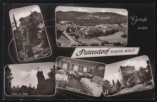 Landpost-Stempel Patersdorf über VIECHTACH 6.7.1959 auf AK Patersdorf 5 Bilder
