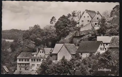 Landpost-Stempel Igelwirt Schlossberg über OSTERNAHE LAUF / PEGNITZ 2.8.1959 