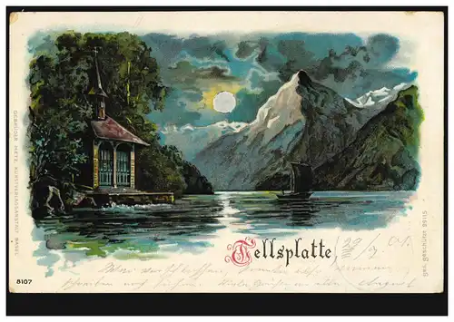 Schweiz-AK Tellsplatte, SISIKON 29.7.1901 nach Lage / Deutschland