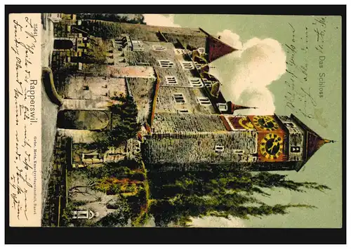 Schweiz AK Rapperswil: Das Schloss, WINTERTHUR 26.5.1904 nach WEINGARTEN 26.5.04