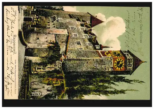 Suisse AK Rapperswil: Le château, WINTERTHUR 26.5.1904 selon WEINGARTEN 26.5.04