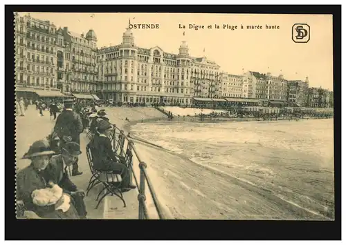 Belgien AK Ostende: Auf der Promenade, Feldpost Garde-Reservekorps 25.9.1916