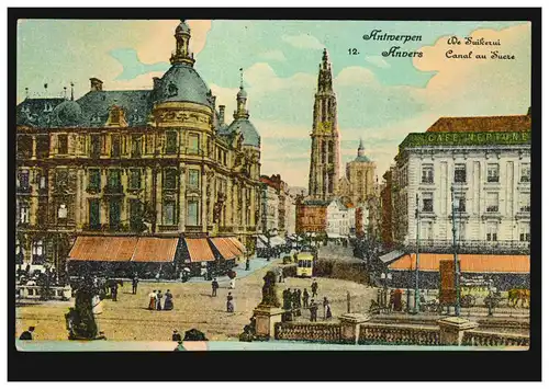 Belgique AK Anvers/Anvers: Zuckerstraße, Feldpost Munitions-Colonne 14.5.1915