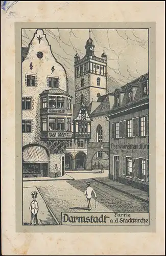 AK Darmstadt Partie an der Stadtkirche 25.8.22 mit 148II Germania im Paar MeF 