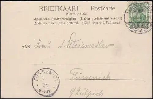 AK Gruss aus Steyl: Missionshaus (Südseite), KALDENKIRCHEN / RHEINLAND 4.10.1904