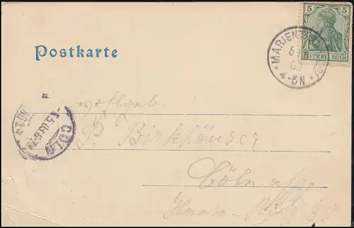 AK Gruss de Marienthal: Monastère & Bildnis Notre-Dame, 5.5.1903 n. CÖLN 6.5.03