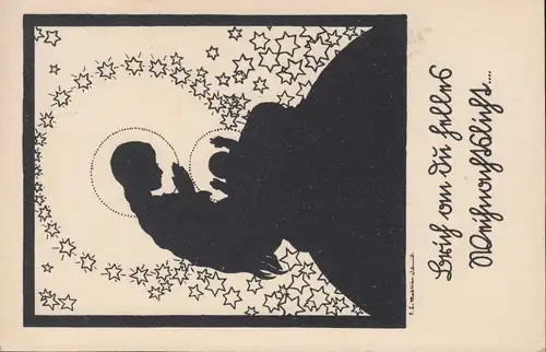 Temple de Heringhausen de la poste de campagne sur CORBACH 22.12.1934 sur AK Noël