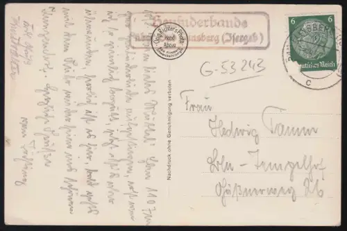 Temple de Landpost, bâtiment de foin, via BAD FLINSBERG (ISERGEB) 11.8.1937