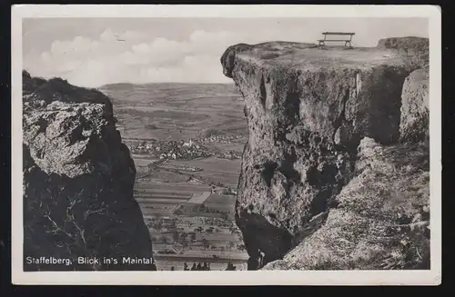 Landpost-Stempel Vierzehnheiligen über LICHTENFELS (LAND) 24.6.38 AK Staffelberg