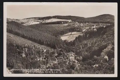 Landpost-Stempel Bärenfels über DIPPOLDISWALDE LAND 26.6.1937 auf AK Kipsdorf