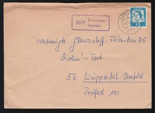 Temple de Landpost 3579 Rommershausen sur impression TREYSA 5.5.63 à Wuppertal