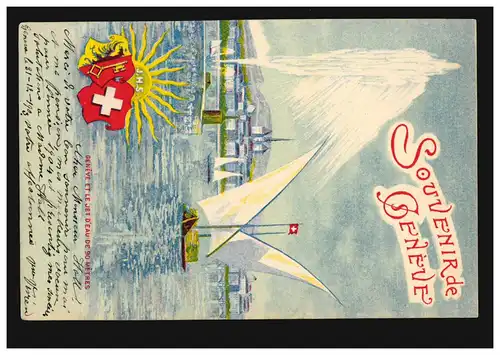 Schweiz AK Genf / Geneve: Jet d’eau - Die Fontäne, 31.12. 1903