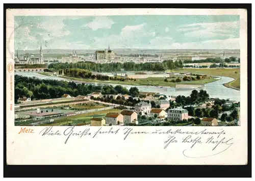 Frankreich AK Metz: Panorama, 10.4.1901 nach HANNOVER 12.4.01