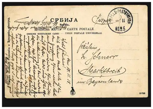 AK Serbie: Entaille de la drina, poste de terrain 25 - 10.11.1915