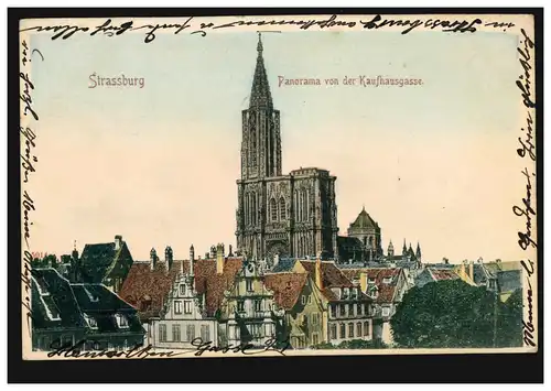 France AK Strasbourg: Panorama de la rue de Schaufhausgasse, 15.6.1903