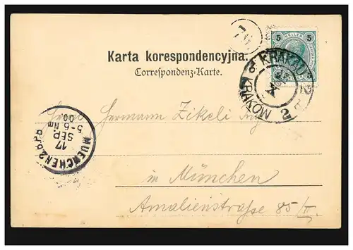 Pologne AK Cracovie: Florianstor/Florienertor et Bastei, 16.9.00 après MUNICH 17.9.