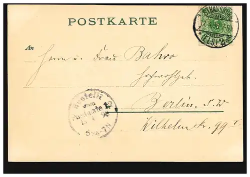 Frankreich AK Strassburg: Bei den Mühlen, 12.4.1898 nach Berlin 13.3.98