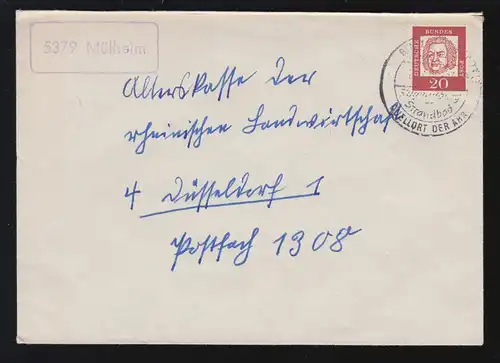 Landpost-Stempel 5379 Mülheim auf Brief SSt BLANKENHEIM Quellort der Ahr 1963