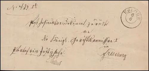 Preußen Faltbrief ESLOHE 6.6.1854: Zustellungsurkunde mit Siegel vom Postboten