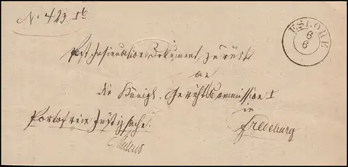 Prusse Lettre de pli ESLOHE 6.6.1854: acte de signification et de notification signé par le facteur