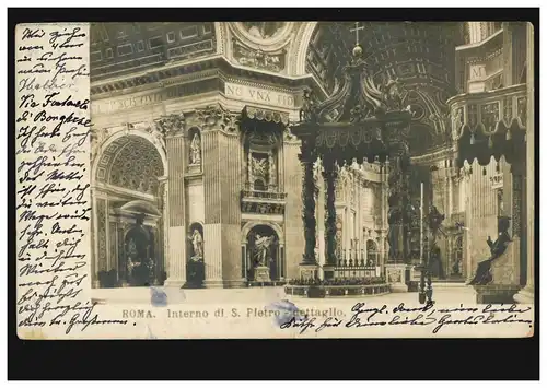 Italien / Vatikan AK Rom: Inneres der St.-Pietro-Kirche, ROMA 3.2.1905