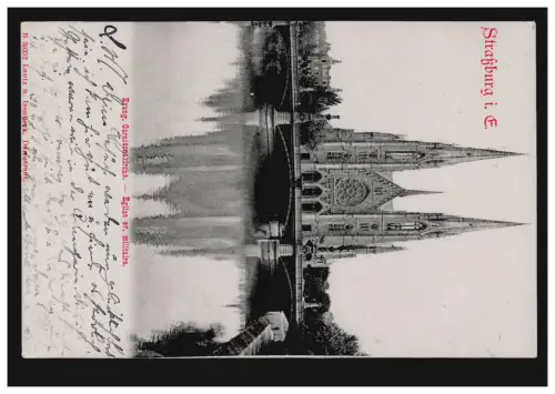 Frankreich AK Strassburg: Evang. Garnisionskirche 6.5.1901 nach HEILBRONN 7.5.01