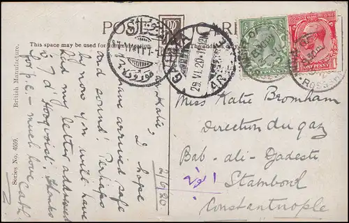 Schottland AK Schloss Inverness, befördert nach GALATA 29.6.1929